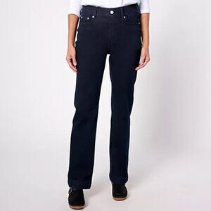 NWOT Denim & Co. Size 10 Regular Cozy Touch Slim Straight Jean Dark Wash $79